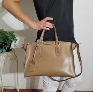 Ralph Lauren patented leather satchel